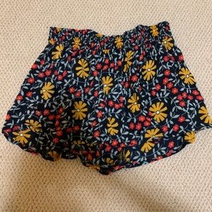 flowy floral shorts